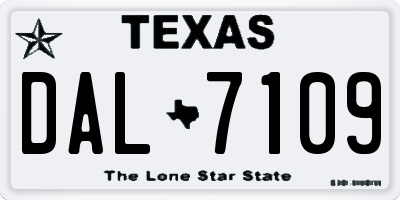 TX license plate DAL7109