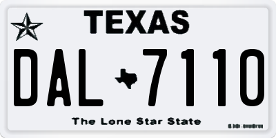 TX license plate DAL7110