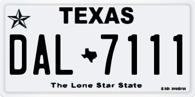 TX license plate DAL7111