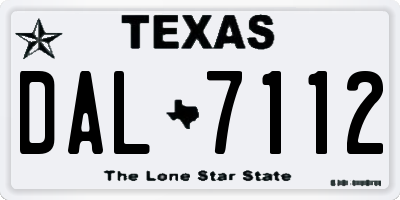 TX license plate DAL7112