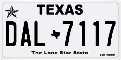 TX license plate DAL7117