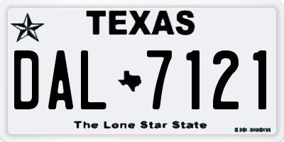 TX license plate DAL7121