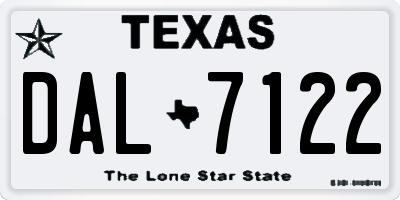 TX license plate DAL7122