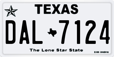 TX license plate DAL7124