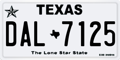 TX license plate DAL7125