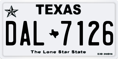 TX license plate DAL7126
