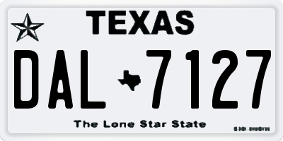 TX license plate DAL7127