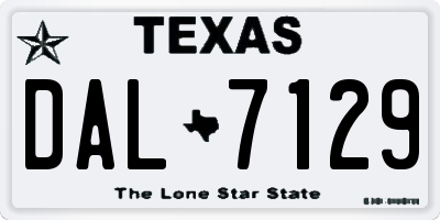 TX license plate DAL7129