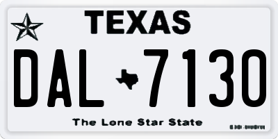 TX license plate DAL7130