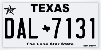 TX license plate DAL7131
