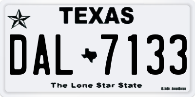 TX license plate DAL7133