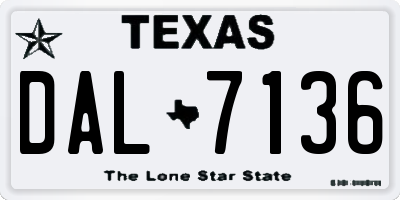 TX license plate DAL7136