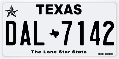 TX license plate DAL7142