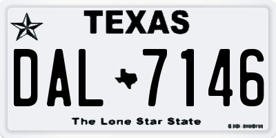 TX license plate DAL7146