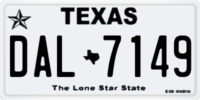 TX license plate DAL7149