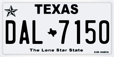 TX license plate DAL7150