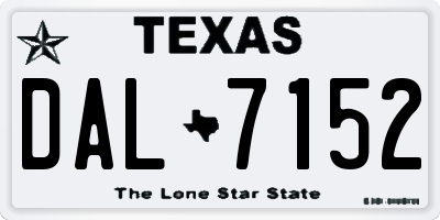 TX license plate DAL7152