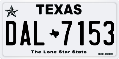 TX license plate DAL7153