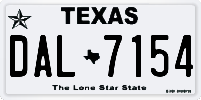 TX license plate DAL7154
