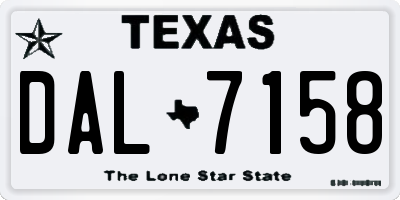 TX license plate DAL7158