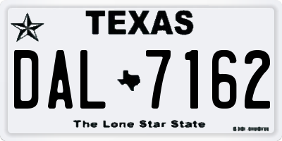 TX license plate DAL7162