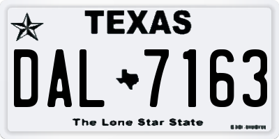 TX license plate DAL7163
