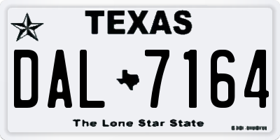 TX license plate DAL7164