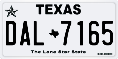 TX license plate DAL7165