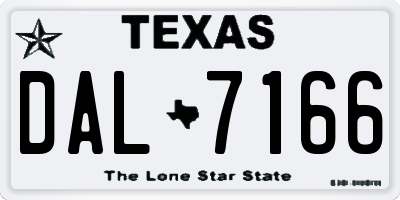 TX license plate DAL7166
