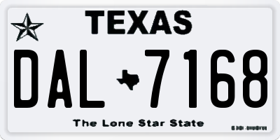 TX license plate DAL7168