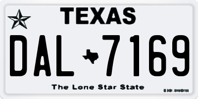 TX license plate DAL7169