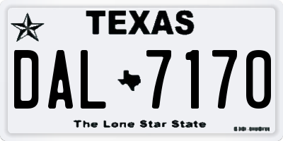 TX license plate DAL7170