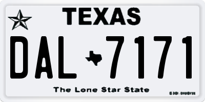 TX license plate DAL7171