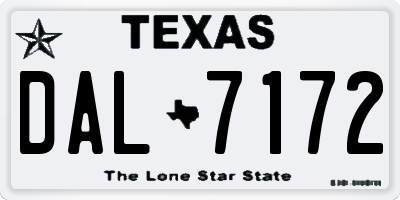 TX license plate DAL7172