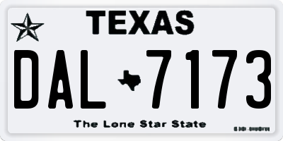 TX license plate DAL7173