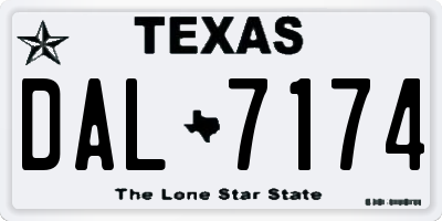 TX license plate DAL7174