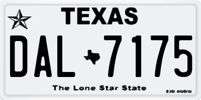 TX license plate DAL7175