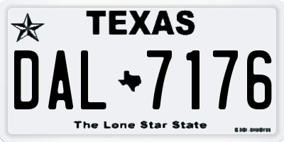 TX license plate DAL7176