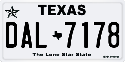 TX license plate DAL7178