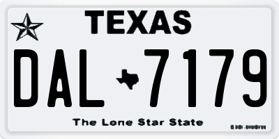 TX license plate DAL7179