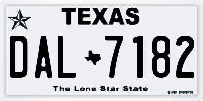 TX license plate DAL7182