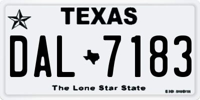 TX license plate DAL7183