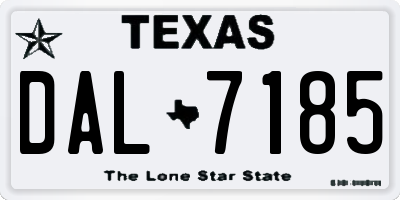 TX license plate DAL7185