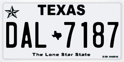 TX license plate DAL7187