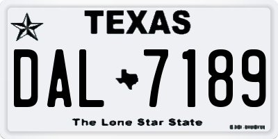 TX license plate DAL7189