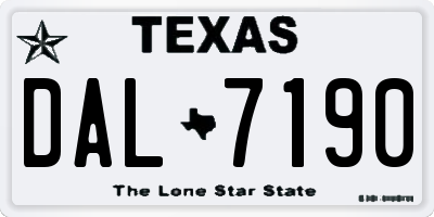 TX license plate DAL7190