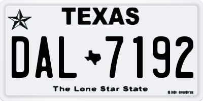TX license plate DAL7192