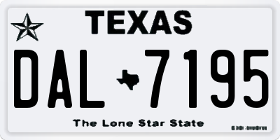 TX license plate DAL7195