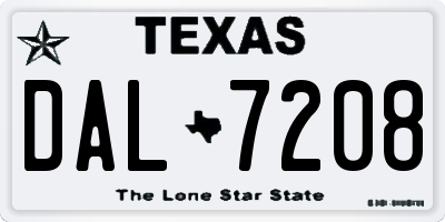 TX license plate DAL7208