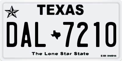 TX license plate DAL7210